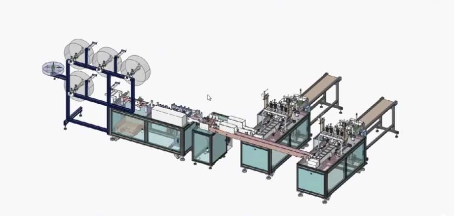 口罩全自动化设备三维动画制作演示图 口罩全自动化设备三维动画制作演示图